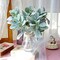 Tinsow Artificial Flocked Lambs Ear Leaves Dusty Miller Stems Flocked Oak Leaves Lamb's Ear Leaf for Home Wedding DIY Floral Arrangement (Silver Lamb's Ear, 5)